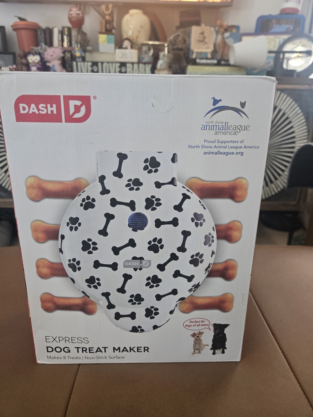 DASH Express Dog Treat Maker White Black Paw Print NIB